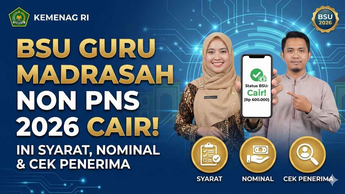 BSU Guru Madrasah Non PNS 2026 Cair! Ini Syarat, Nominal & Cek Penerima