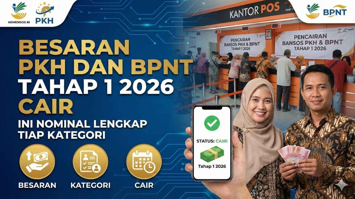 Besaran PKH dan BPNT Tahap 1 2026 Cair Ini Nominal Lengkap Tiap Kategori